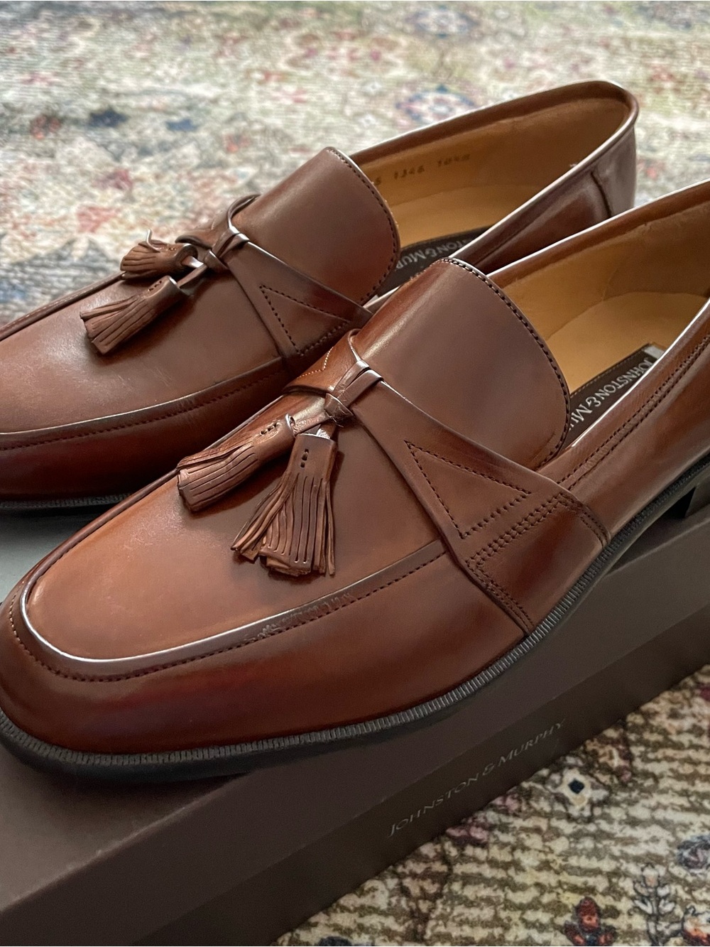Johnston & Murphy Chestnut Brown Leather Tassel Loafers